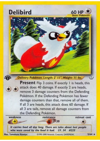 Delibird (1st Edition) #5/64 — Neo Revelation (1st Edition)