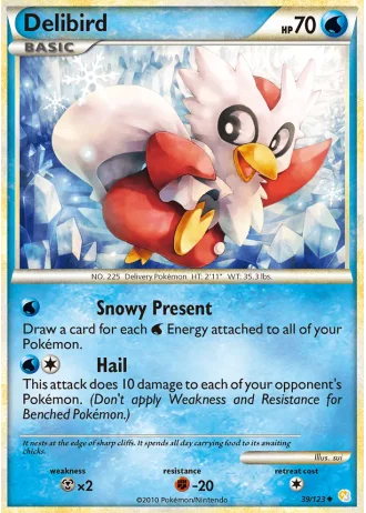 Delibird (League Crosshatch December 2010) #39 — HeartGold SoulSilver