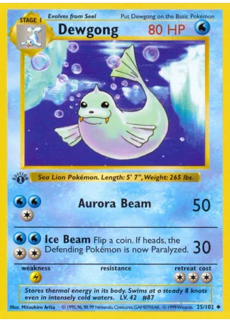 Dewgong #25/102 — Base Set
