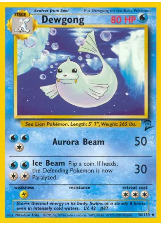 Dewgong #36/130 — Base Set 2