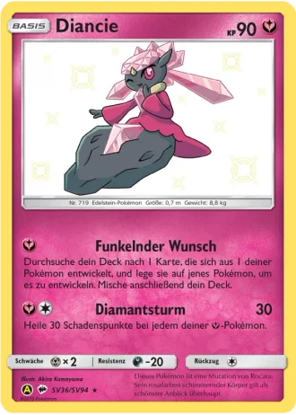 Diancie SV36/94 — Schillernde Schatzkammer (Verborgenes Schicksal)