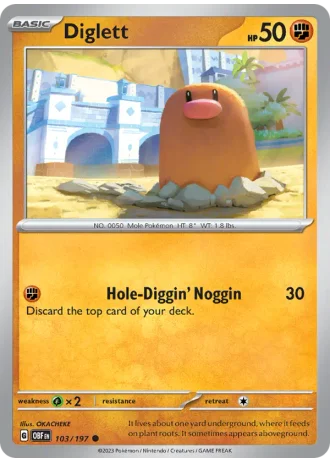 Diglett #103/197 — Obsidian Flames