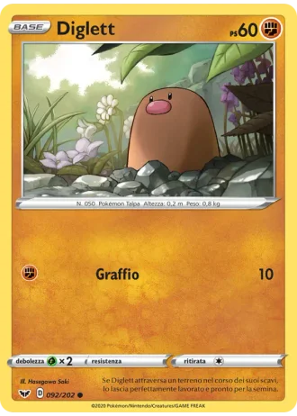 Diglett #92/202 — Spada e Scudo