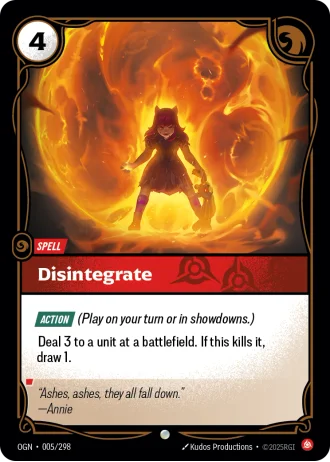 Disintegrate #005/298 — Origins