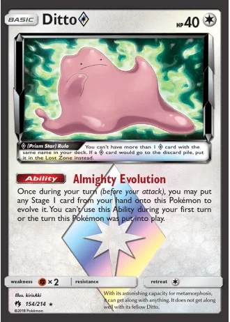 Ditto Prism Star #154/214 — Lost Thunder
