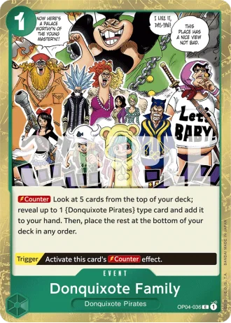 Donquixote Family (OP04-036) (Jolly Roger Foil) — One Piece The Best (PRB01)