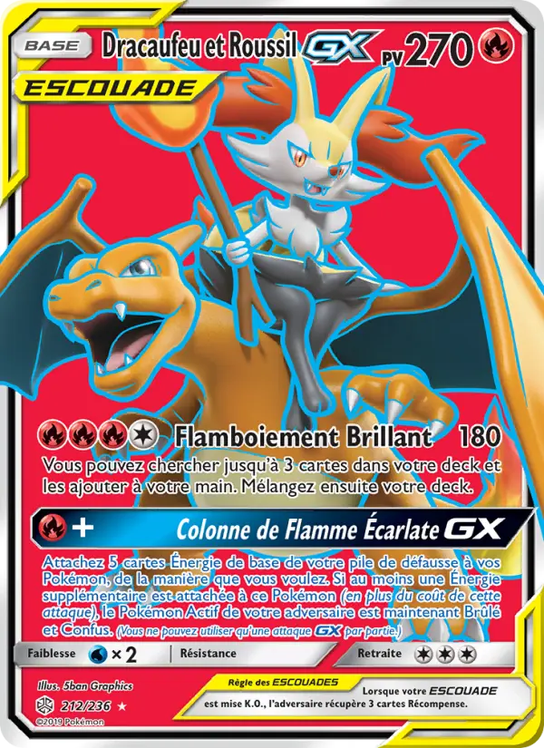 Dracaufeu et Roussil GX #212 — Éclipse Cosmique