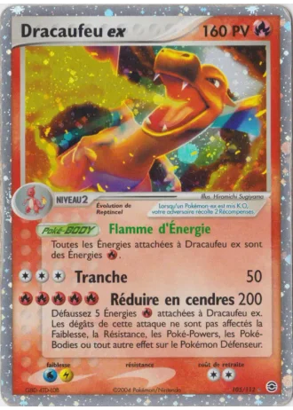 Dracaufeu ex #105/112 — EX Rouge Feu & Vert Feuille