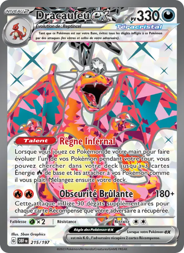 Dracaufeu ex #215 — Flammes Obsidiennes