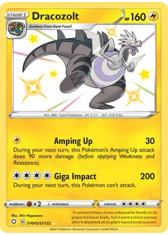 Dracozolt SV045/122 — Shiny Vault (Shining Fates)