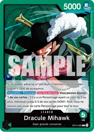 Dracule Mihawk (OP14-020) — Les Sept de la Mer d'Azur (OP14-EB04)