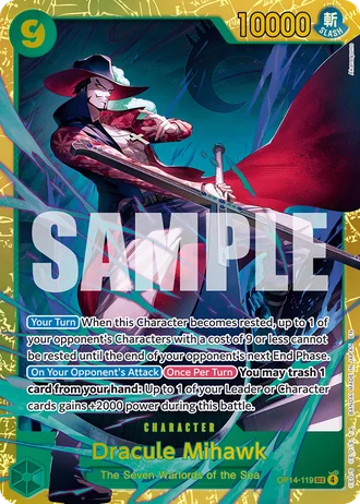 Dracule Mihawk (OP14-119) — The Azure Sea's Seven (OP14-EB04)