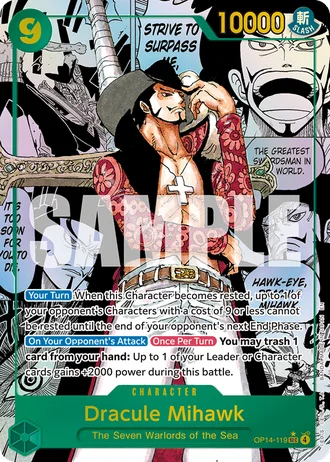 Dracule Mihawk (OP14-119) (Alternative Art 2) — The Azure Sea's Seven (OP14-EB04)