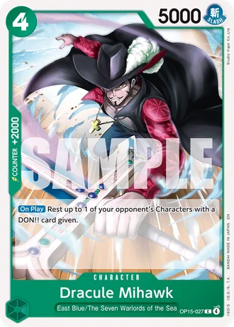 Dracule Mihawk (OP15-027) — Adventure on Kami's Island (OP15-EB04)