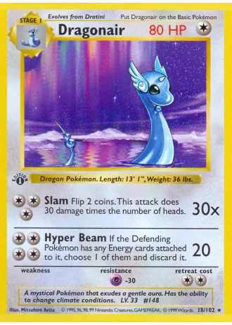 Dragonair (shadowless) #18 — Base Set (Shadowless)