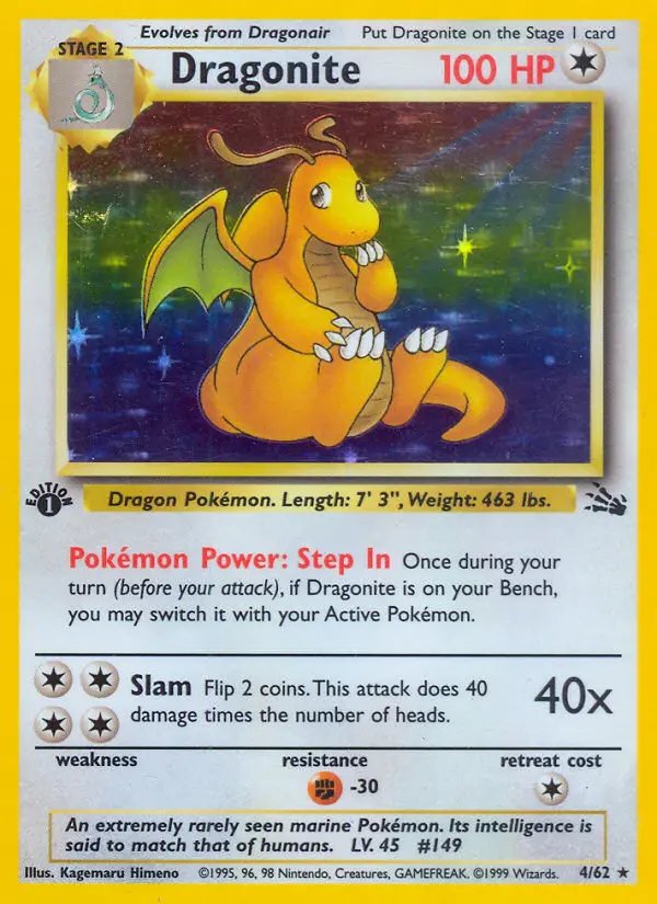 Dragonite (1st Edition) #4 — Fossil (1st Edition)