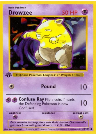 Drowzee (shadowless) #49/102 — Base Set (Shadowless)