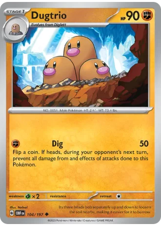 Dugtrio #104/197 — Obsidian Flames