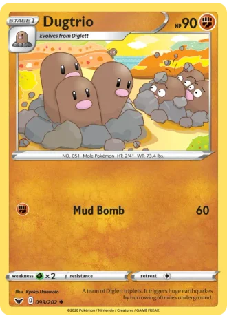 Dugtrio #93/202 — Sword & Shield