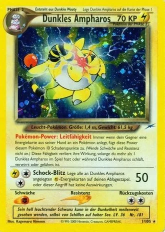 Dunkles Ampharos #1/105 — Neo Destiny