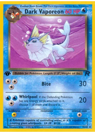 Dunkles Aquana (1. Edition) #45/82 — Team Rocket (1. Edition)