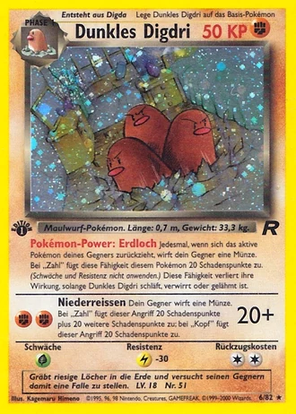 Dunkles Digdri (1. Edition) #6/82 — Team Rocket (1. Edition)