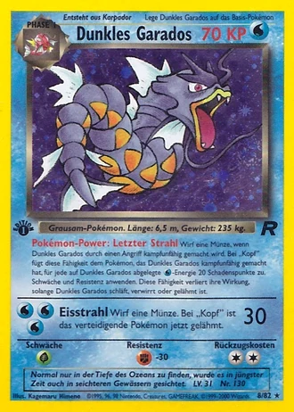 Dunkles Garados (1. Edition) #8/82 — Team Rocket (1. Edition)