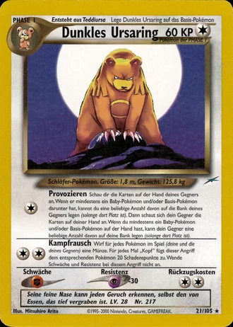 Dunkles Ursaring (1. Edition) #21/105 — Neo Destiny (1. Edition)