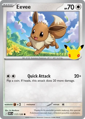 Eevee #117/128 — 30th Celebration