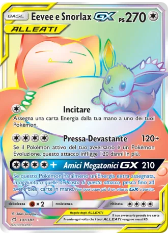 Eevee e Snorlax GX #191/181 — Gioco di Squadra