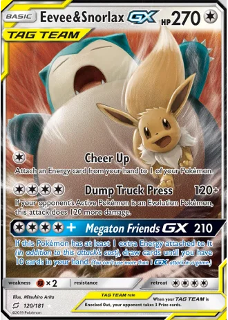 Eevee & Snorlax GX #120/181 — Team Up