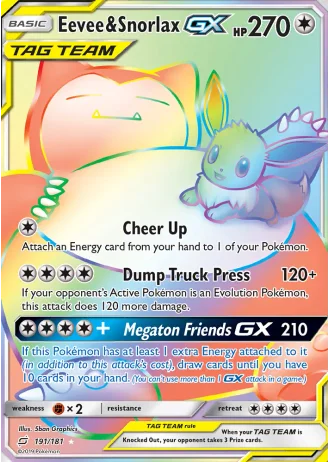 Eevee & Snorlax GX #191 — Team Up