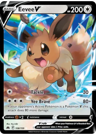 Eevee V #108/159 — Crown Zenith