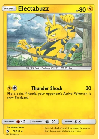 Electabuzz #71 — Lost Thunder