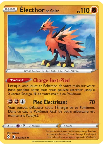 Électhor de Galar #82/203 — Évolution Céleste