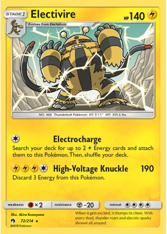 Electivire #72/214 — Lost Thunder