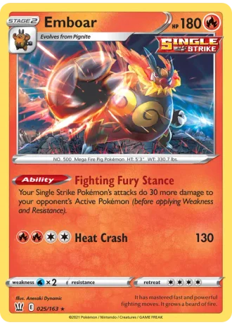 Emboar #25 — Battle Styles