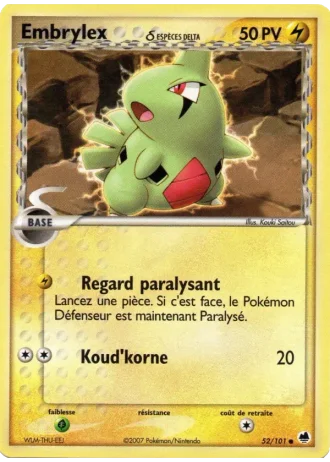 Embrylex #52/101 — EX Île des Dragons