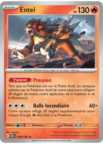 Entei #030/197 — Flammes Obsidiennes