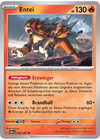 Entei #030/197 — Obsidianflammen