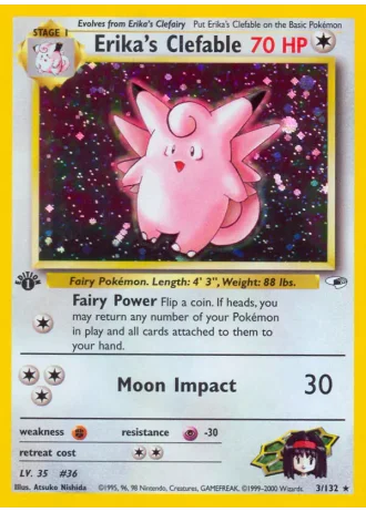 Erika's Clefable (1st Edition) #3/132 — Gym Heroes (1st Edition)
