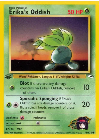 Erika's Oddish (1st Edition) #78/132 — Gym Heroes (1st Edition)