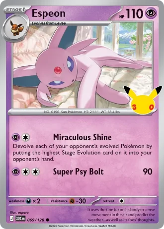 Espeon #069/128 — 30th Celebration