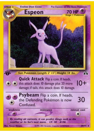 Espeon (1st Edition) #20/75 — Neo Discovery (1st Edition)