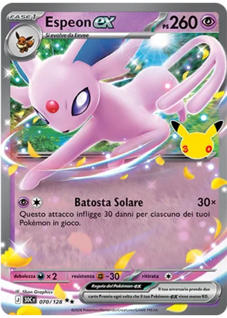 Espeon-ex #070/128 — 30° Anniversario