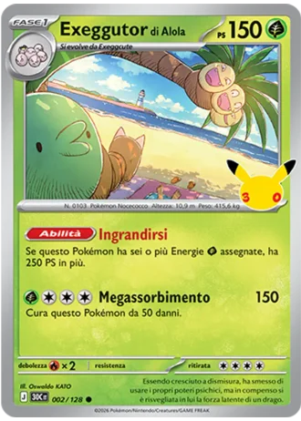 Exeggutor di Alola #002/128 — 30° Anniversario
