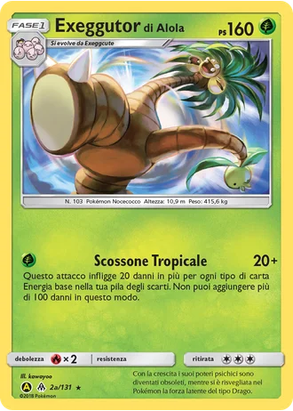 Exeggutor di Alola #2a — Carta alternativa A gialla