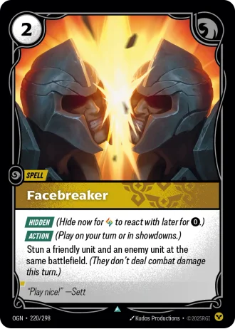 Facebreaker #220/298 — Origins