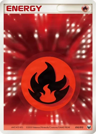 Fire Energy #10/15 — Gift Box Mew • Lucario: Mightyena Quarter Deck