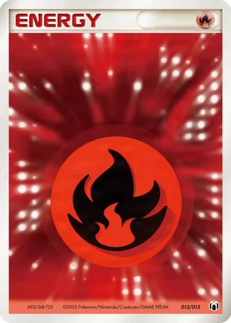 Fire Energy #13/15 — Gift Box Mew • Lucario: Mightyena Quarter Deck